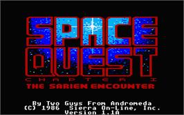 In game image of Space Quest I: Roger Wilco in the Sarien Encounter on the Atari ST.