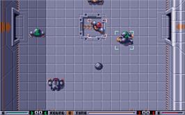 In game image of Speedball on the Atari ST.