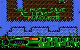 In game image of Steg the Slug on the Atari ST.