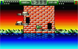 In game image of Tower Toppler on the Atari ST.