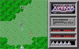In game image of Xevious on the Atari ST.