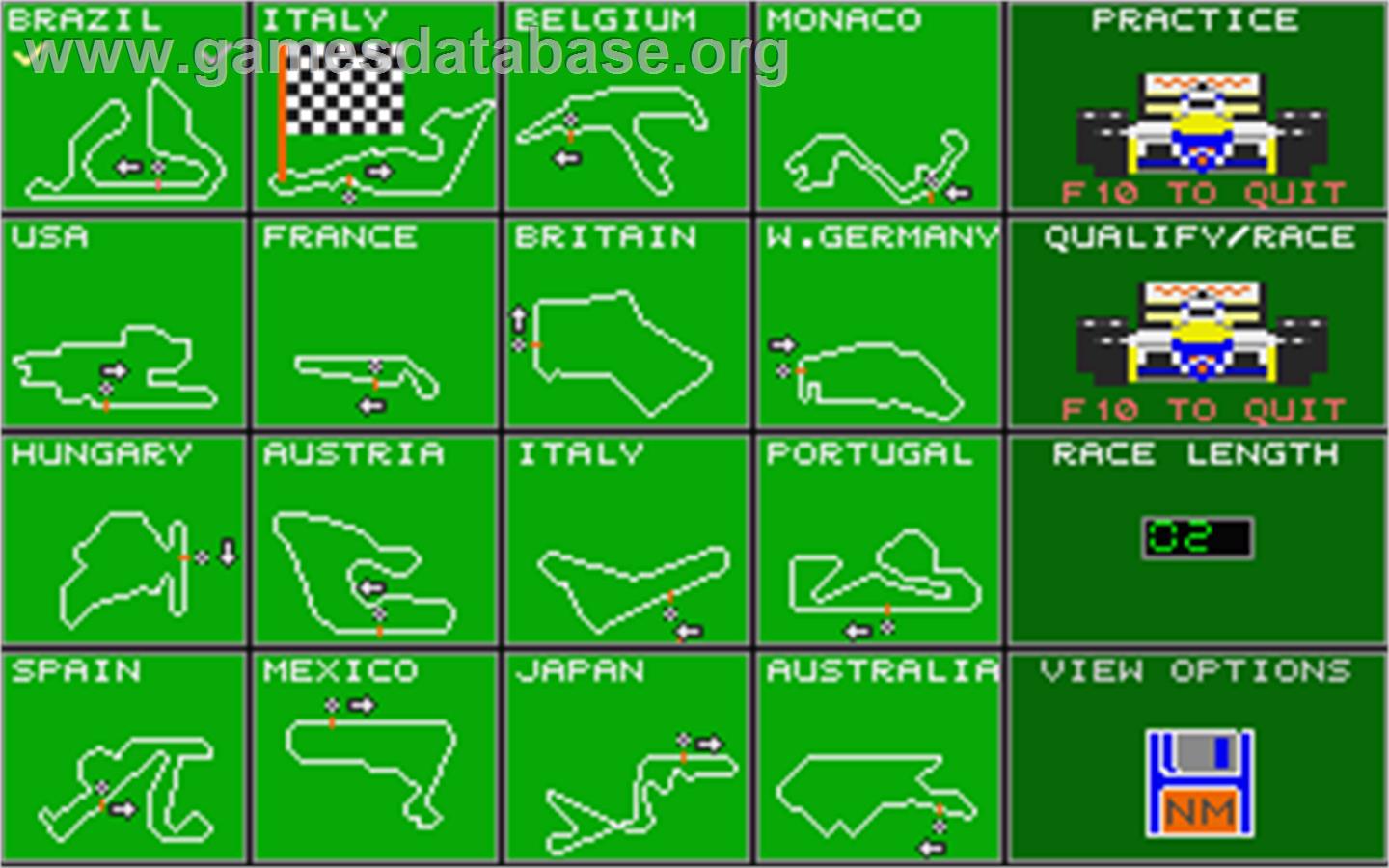 Nigel Mansell's Grand Prix - Atari ST - Artwork - In Game