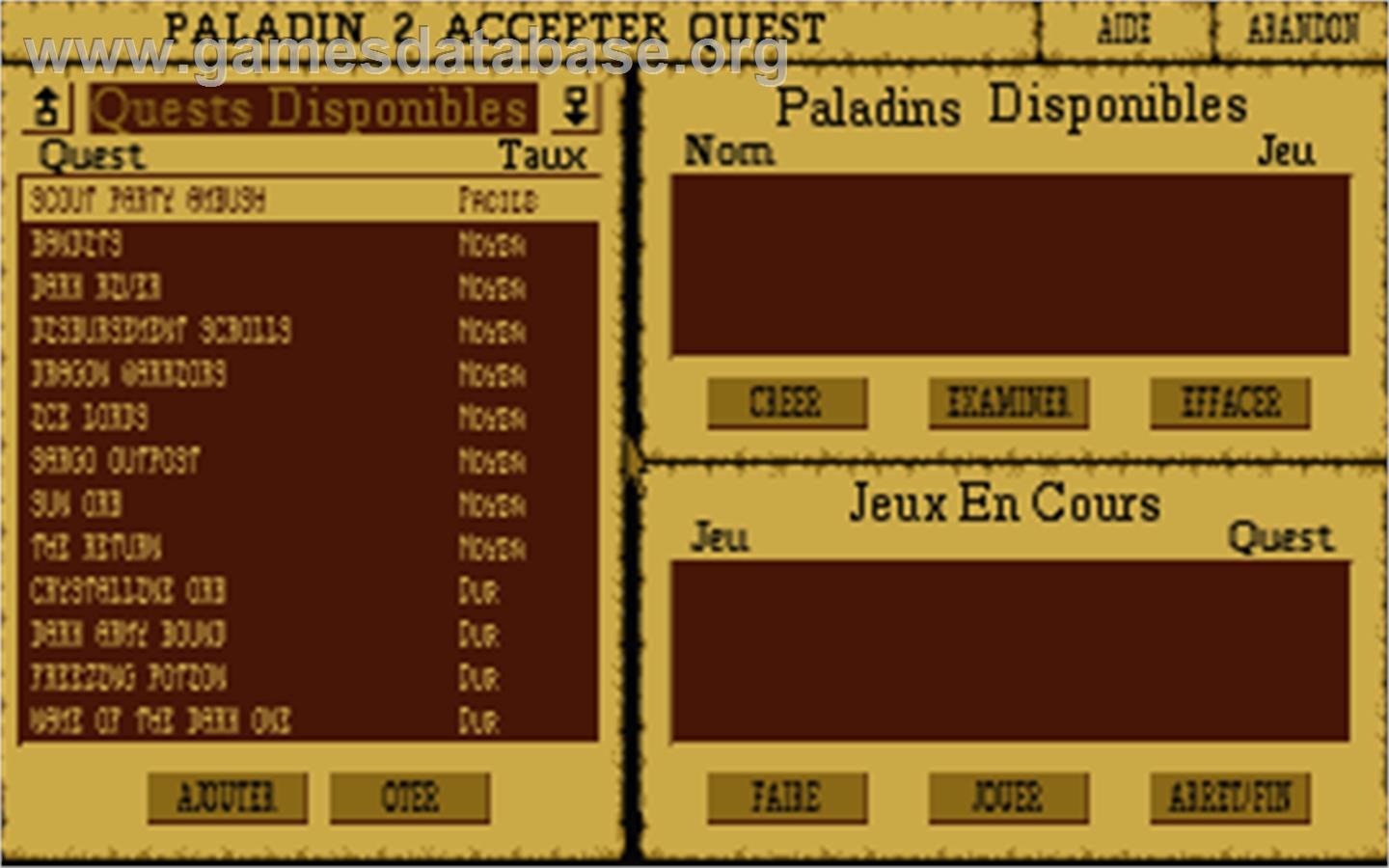 Paladin 2 - Atari ST - Artwork - In Game