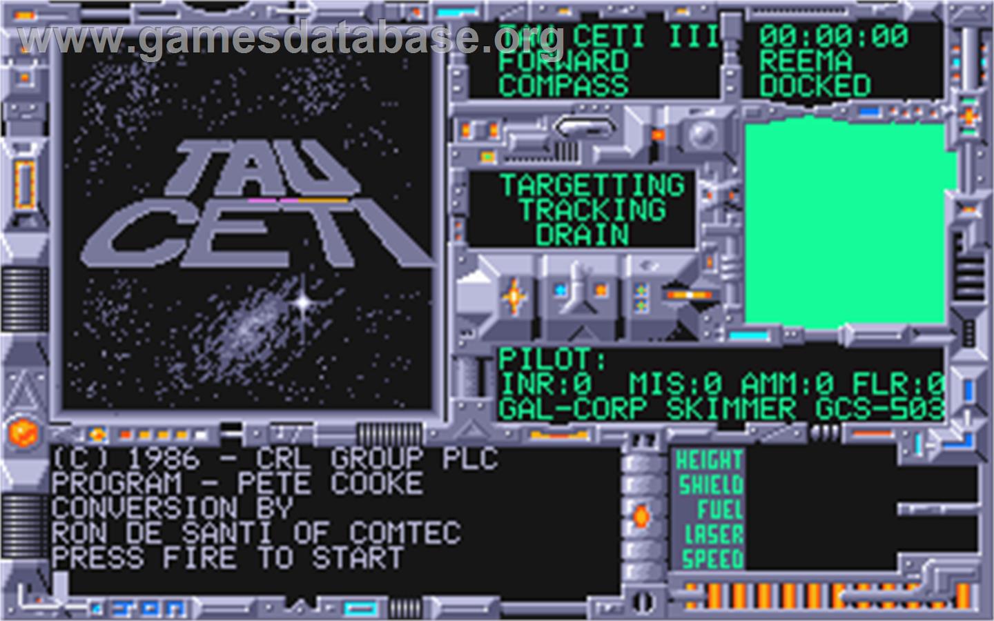 Tau Ceti - Atari ST - Artwork - In Game