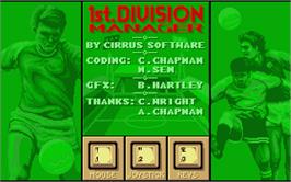 Title screen of 1st Division Manager on the Atari ST.