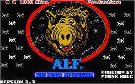 Title screen of ALF: The First Adventure on the Atari ST.