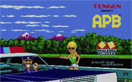 Title screen of APB - All Points Bulletin on the Atari ST.