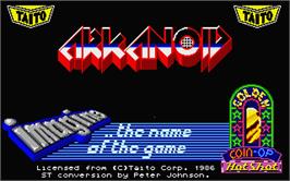 Title screen of Arkanoid on the Atari ST.