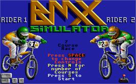 Title screen of BMX Simulator on the Atari ST.