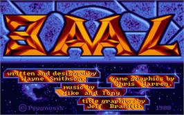 Title screen of Baal on the Atari ST.
