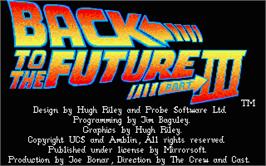 Title screen of Back to the Future 3 on the Atari ST.