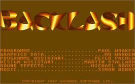Title screen of Backlash on the Atari ST.