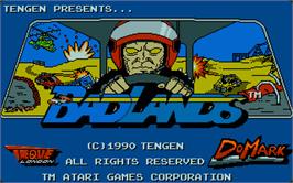 Title screen of Bad Lands on the Atari ST.