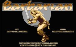 Title screen of Barbarian on the Atari ST.