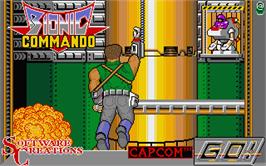 Title screen of Bionic Commando on the Atari ST.