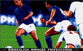 Title screen of Bundesliga Manager Professional on the Atari ST.