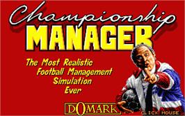 Title screen of Championship Manager on the Atari ST.