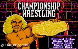 Title screen of Championship Wrestling on the Atari ST.