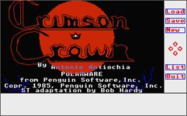 Title screen of Crimson Crown on the Atari ST.