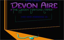Title screen of Devon Aire in the Hidden Diamond Caper on the Atari ST.