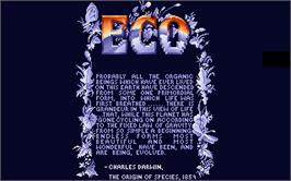 Title screen of Eco on the Atari ST.