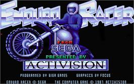 Title screen of Enduro Racer on the Atari ST.