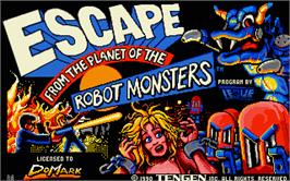 Title screen of Escape from the Planet of the Robot Monsters on the Atari ST.