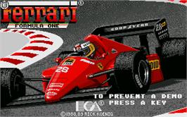 Title screen of Ferrari Formula One on the Atari ST.