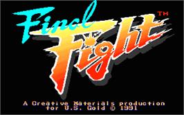 Title screen of Final Fight on the Atari ST.