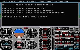 Title screen of Flight Simulator 2 on the Atari ST.