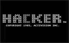 Title screen of Hacker on the Atari ST.