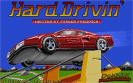 Title screen of Hard Drivin' on the Atari ST.
