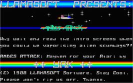Title screen of Hellfire Attack on the Atari ST.