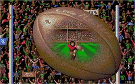Title screen of International Rugby Simulator on the Atari ST.