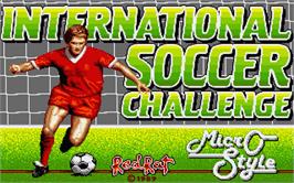 Title screen of International Soccer Challenge on the Atari ST.