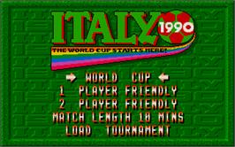 Title screen of Italia 1990 on the Atari ST.
