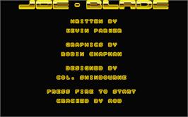 Title screen of Joe Blade on the Atari ST.