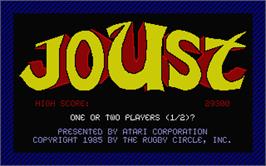 Title screen of Joust on the Atari ST.