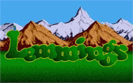 Title screen of Lemmings on the Atari ST.