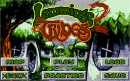 Title screen of Lemmings 2: The Tribes on the Atari ST.