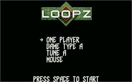 Title screen of Loopz on the Atari ST.
