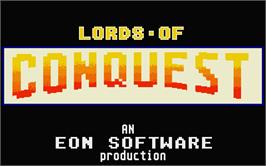 Title screen of Lords of Conquest on the Atari ST.