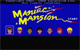 Title screen of Maniac Mansion on the Atari ST.
