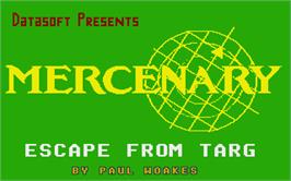 Title screen of Mercenary: Escape From Targ with the Second City on the Atari ST.