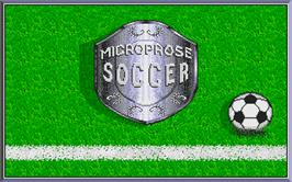 Title screen of Microprose Pro Soccer on the Atari ST.