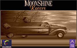 Title screen of Moonshine Racers on the Atari ST.