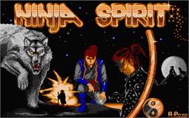 Title screen of Ninja Spirit on the Atari ST.