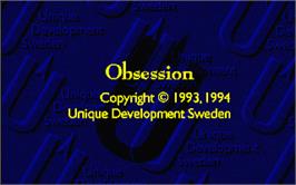 Title screen of Obsession on the Atari ST.