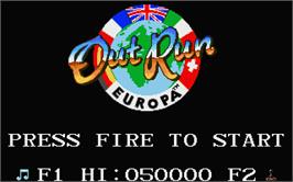 Title screen of Out Run Europa on the Atari ST.