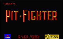 Title screen of Pit Fighter on the Atari ST.